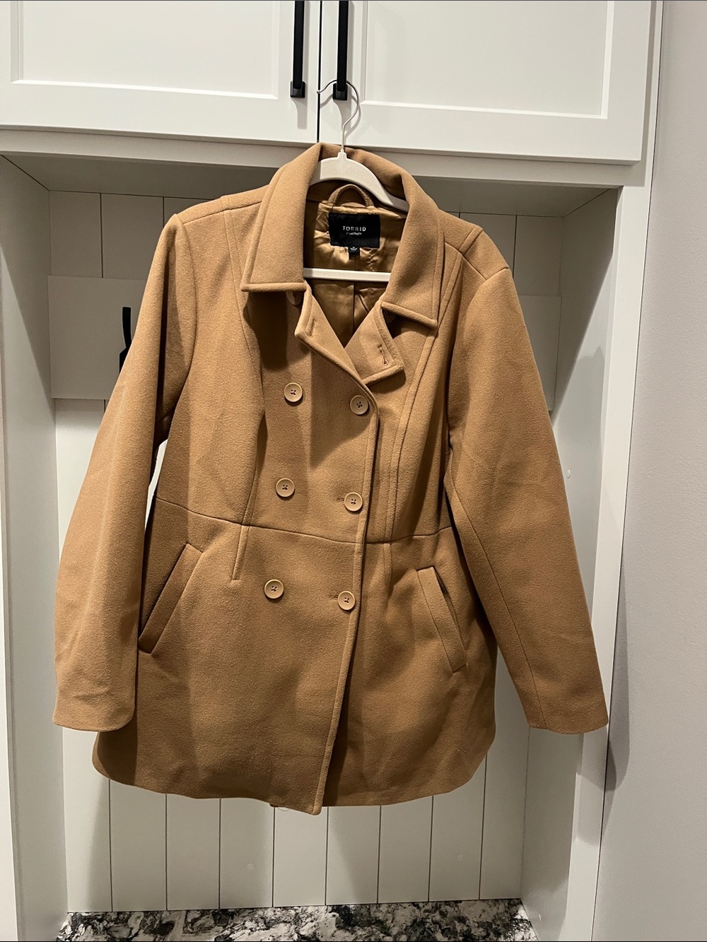 torrid Camel Double-Breasted Pea Coat